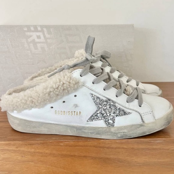 Golden Goose Shoes - NWT Golden Goose Super-Star Sabot Sneakers White Silver Beige Womens Size 36/US6